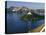 Oregon. Crater Lake NP, sunrise on Crater Lake and Wizard Island with Garfield Peak-John Barger-Stretched Canvas