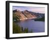 Oregon. Crater Lake NP, sunrise on west rim of Crater Lake with The Watchman and Hillman Peak-John Barger-Framed Photographic Print