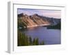 Oregon. Crater Lake NP, sunrise on west rim of Crater Lake with The Watchman and Hillman Peak-John Barger-Framed Photographic Print