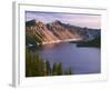 Oregon. Crater Lake NP, sunrise on west rim of Crater Lake with The Watchman and Hillman Peak-John Barger-Framed Photographic Print