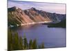 Oregon. Crater Lake NP, sunrise on west rim of Crater Lake with The Watchman and Hillman Peak-John Barger-Mounted Photographic Print