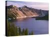 Oregon. Crater Lake NP, sunrise on west rim of Crater Lake with The Watchman and Hillman Peak-John Barger-Stretched Canvas