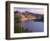 Oregon. Crater Lake NP, sunrise on west rim of Crater Lake with The Watchman and Hillman Peak-John Barger-Framed Photographic Print