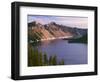 Oregon. Crater Lake NP, sunrise on west rim of Crater Lake with The Watchman and Hillman Peak-John Barger-Framed Photographic Print