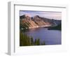 Oregon. Crater Lake NP, sunrise on west rim of Crater Lake with The Watchman and Hillman Peak-John Barger-Framed Photographic Print