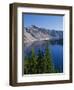 Oregon, Crater Lake NP. West rim of Crater Lake with Hillman Peakoverlooking Wizard Island.-John Barger-Framed Photographic Print