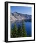 Oregon, Crater Lake NP. West rim of Crater Lake with Hillman Peakoverlooking Wizard Island.-John Barger-Framed Photographic Print