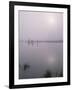 Oregon. Deschutes NF, early morning sun breaks through fog over Crane Prairie Reservoir.-John Barger-Framed Photographic Print