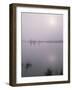 Oregon. Deschutes NF, early morning sun breaks through fog over Crane Prairie Reservoir.-John Barger-Framed Photographic Print