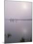 Oregon. Deschutes NF, early morning sun breaks through fog over Crane Prairie Reservoir.-John Barger-Mounted Photographic Print