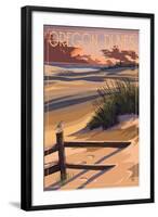 Oregon Dunes on the Oregon Coast-Lantern Press-Framed Art Print