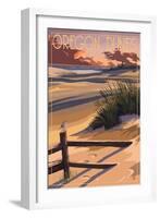 Oregon Dunes on the Oregon Coast-Lantern Press-Framed Art Print