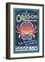 Oregon - Dungeness Crab Vintage Sign-Lantern Press-Framed Art Print