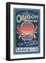 Oregon - Dungeness Crab Vintage Sign-Lantern Press-Framed Art Print