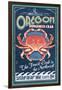 Oregon - Dungeness Crab Vintage Sign-Lantern Press-Framed Art Print