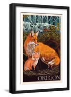 Oregon - Fox and Kit-Lantern Press-Framed Art Print