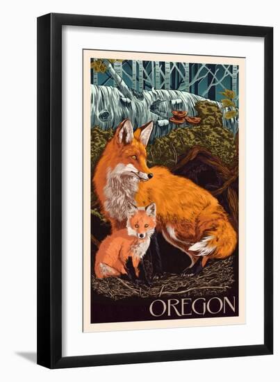 Oregon - Fox and Kit-Lantern Press-Framed Art Print