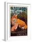 Oregon - Fox and Kit-Lantern Press-Framed Art Print