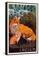 Oregon - Fox and Kit-Lantern Press-Framed Stretched Canvas