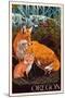 Oregon - Fox and Kit-Lantern Press-Mounted Art Print