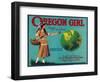 Oregon Girl Apple Crate Label - Elgin, OR-Lantern Press-Framed Art Print