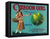 Oregon Girl Apple Crate Label - Elgin, OR-Lantern Press-Framed Stretched Canvas
