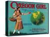 Oregon Girl Apple Crate Label - Elgin, OR-Lantern Press-Stretched Canvas