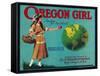 Oregon Girl Apple Crate Label - Elgin, OR-Lantern Press-Framed Stretched Canvas