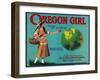 Oregon Girl Apple Crate Label - Elgin, OR-Lantern Press-Framed Art Print