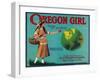 Oregon Girl Apple Crate Label - Elgin, OR-Lantern Press-Framed Art Print