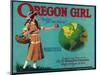 Oregon Girl Apple Crate Label - Elgin, OR-Lantern Press-Mounted Art Print