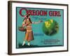 Oregon Girl Apple Crate Label - Elgin, OR-Lantern Press-Framed Art Print