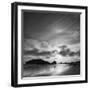 Oregon, Harris Beach State Park. Black and White Image of Sunset at Ocean Low Tide-Judith Zimmerman-Framed Photographic Print