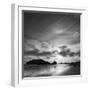 Oregon, Harris Beach State Park. Black and White Image of Sunset at Ocean Low Tide-Judith Zimmerman-Framed Photographic Print