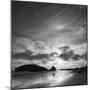 Oregon, Harris Beach State Park. Black and White Image of Sunset at Ocean Low Tide-Judith Zimmerman-Mounted Photographic Print