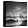 Oregon, Harris Beach State Park. Black and White Image of Sunset at Ocean Low Tide-Judith Zimmerman-Framed Stretched Canvas