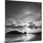 Oregon, Harris Beach State Park. Black and White Image of Sunset at Ocean Low Tide-Judith Zimmerman-Mounted Photographic Print