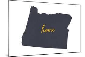 Oregon - Home State- Gray on White-Lantern Press-Mounted Art Print