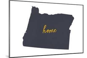 Oregon - Home State- Gray on White-Lantern Press-Mounted Art Print