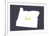Oregon - Home State- White on Gray-Lantern Press-Framed Premium Giclee Print