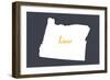 Oregon - Home State- White on Gray-Lantern Press-Framed Art Print