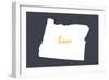 Oregon - Home State- White on Gray-Lantern Press-Framed Art Print