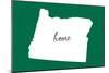 Oregon - Home State - White on Green-Lantern Press-Mounted Art Print