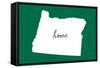 Oregon - Home State - White on Green-Lantern Press-Framed Stretched Canvas