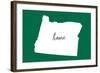 Oregon - Home State - White on Green-Lantern Press-Framed Art Print