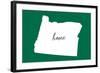 Oregon - Home State - White on Green-Lantern Press-Framed Art Print