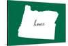 Oregon - Home State - White on Green-Lantern Press-Stretched Canvas