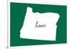 Oregon - Home State - White on Green-Lantern Press-Framed Art Print