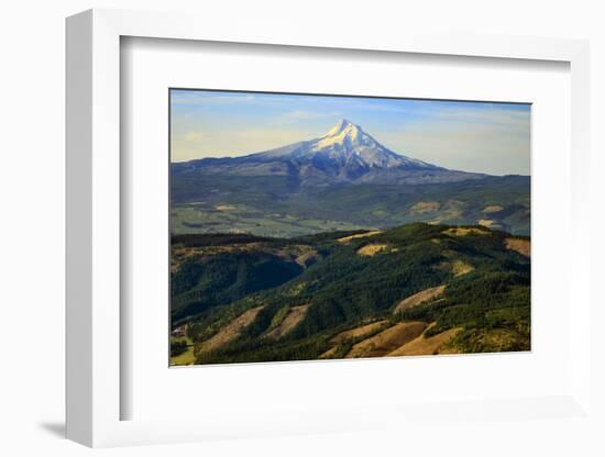 Oregon, Hood River, Aerial Landscape of Mt. Hood-Rick A^ Brown-Framed Photographic Print