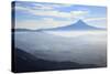 Oregon, Hood River, Aerial Landscape Smoke in the Hood River Valley-Rick A Brown-Stretched Canvas